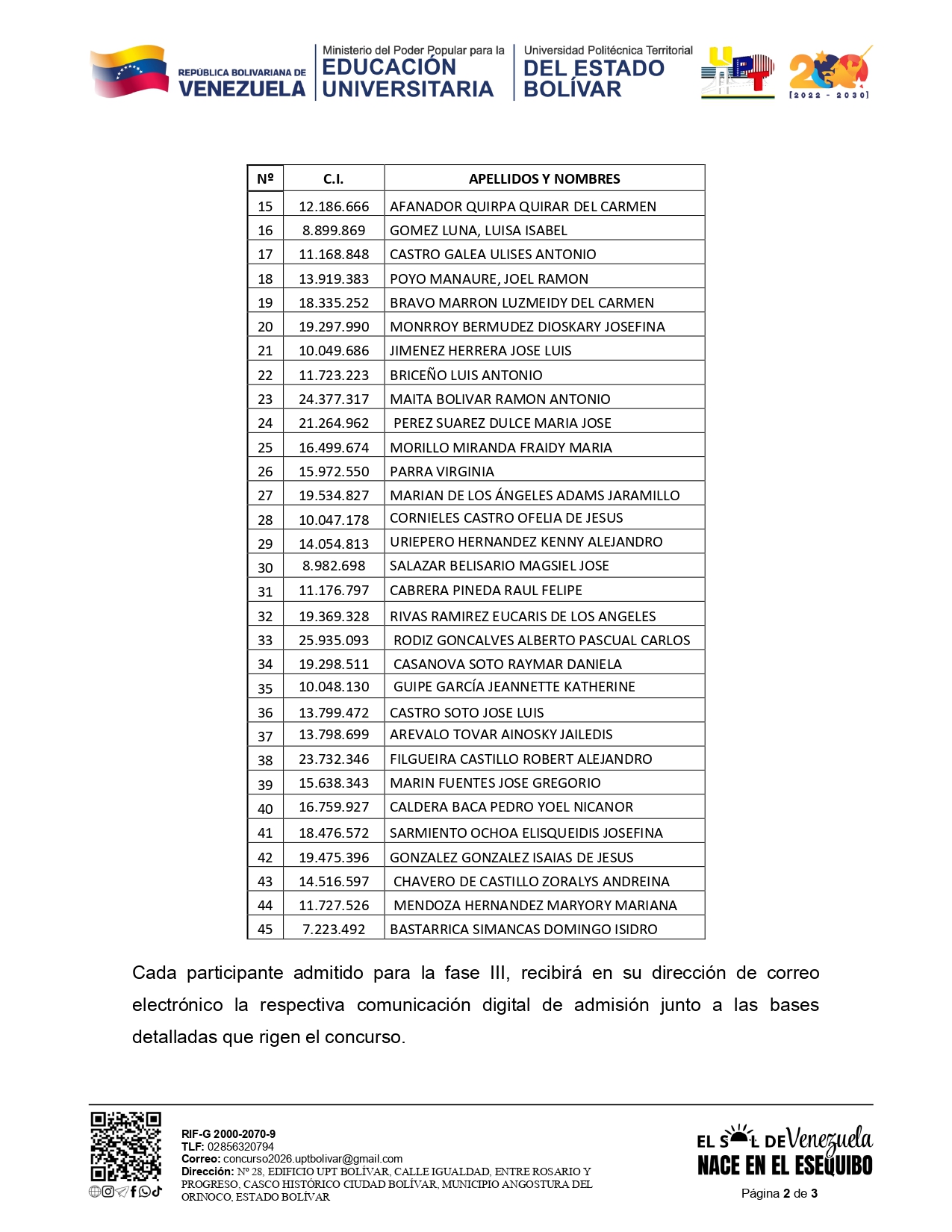 Información UPTBolívar 2